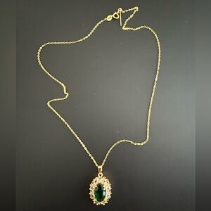 New synthetic emerald necklace